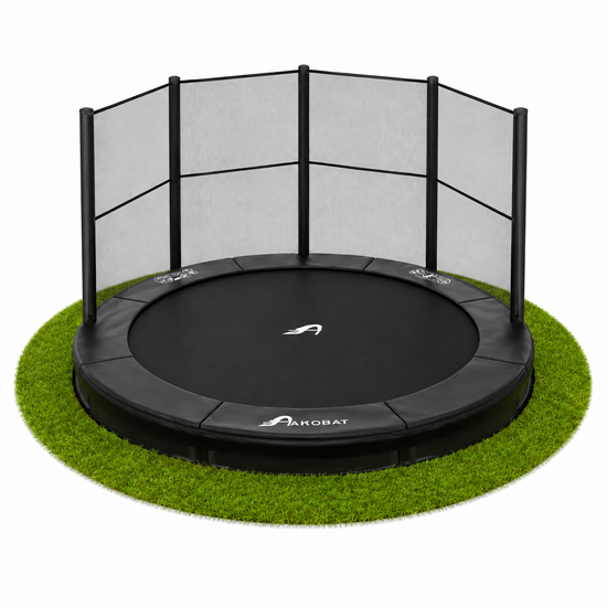 Akrobat Trampoline Primus Inground met half veiligheidsnet 365 cm Special Edition Zwart