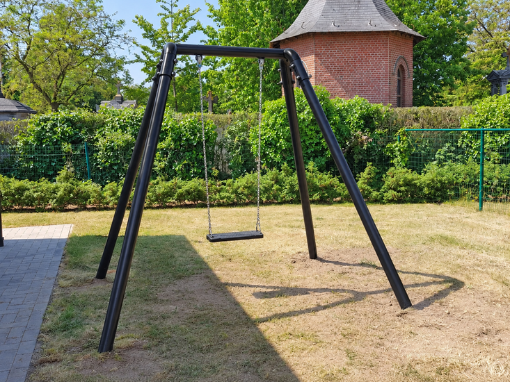 Stalen Schommel 2 Haken Zwart Gepoedercoat  sfeerfoto - Zwart