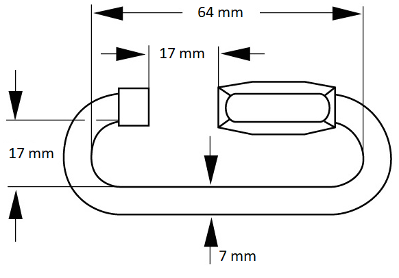 Noodschalm 64x17mm RVS SWL: 800kg