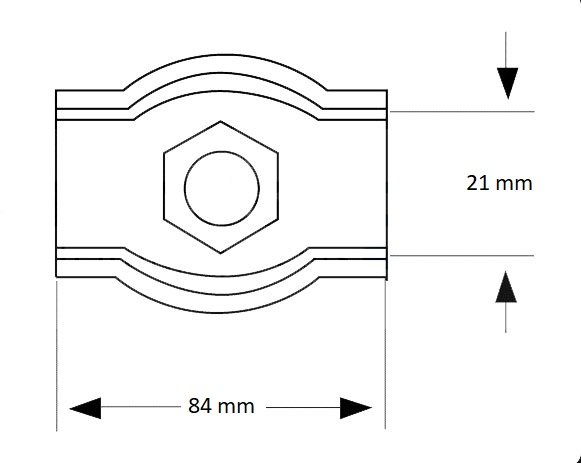 Duplex klem 84mm afmeting