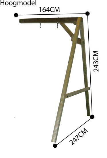 Aanbouwschommel met 2 haken hoog of laag