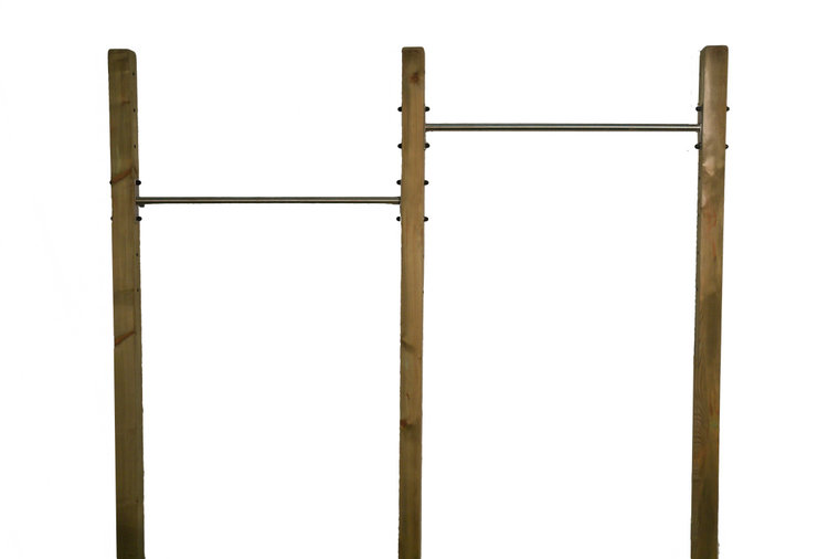 Duikelstang verstelbaar 120cm met verduurzaamd houten Palen Duo