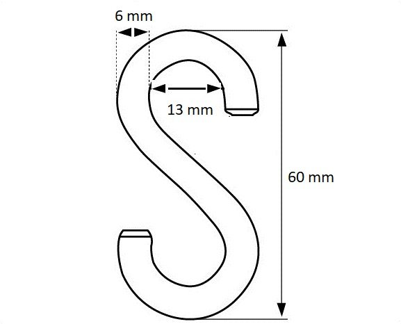 Afmetingen Stelacht Klapacht 60x6mm Verzinkt