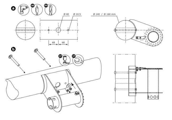 Kabelspanner voor kabelbaan Vierkanthout montage instructie