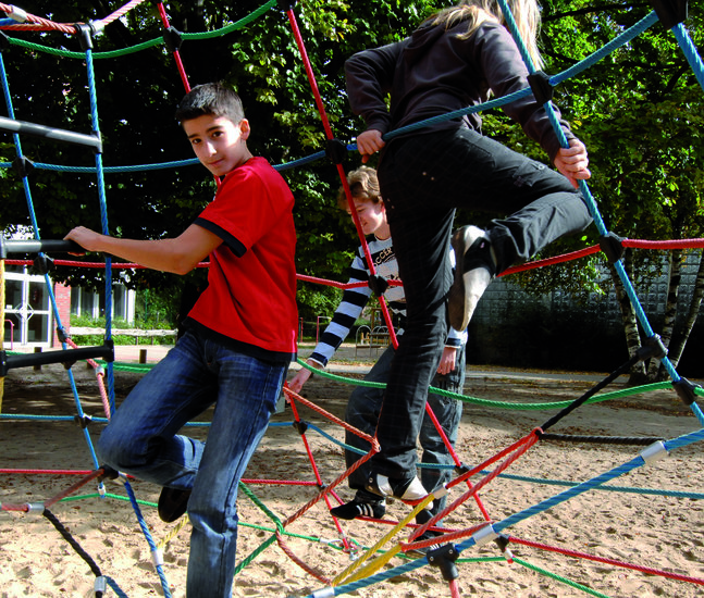 Piramide net met Taifun touw detailfoto