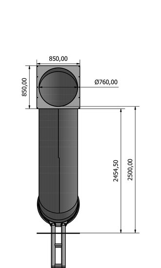 RVS Buis Glijbaan tot Platformhoogte 250 cm