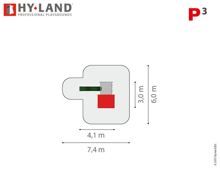 Speeltoren dak en glijbaan hy-land P3 plattegrond