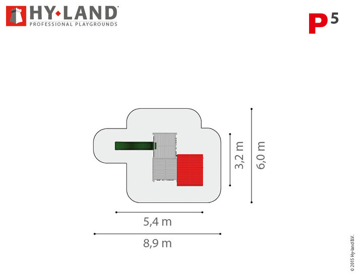 speeltoren met glijbaan hy-land P5 plattegrond