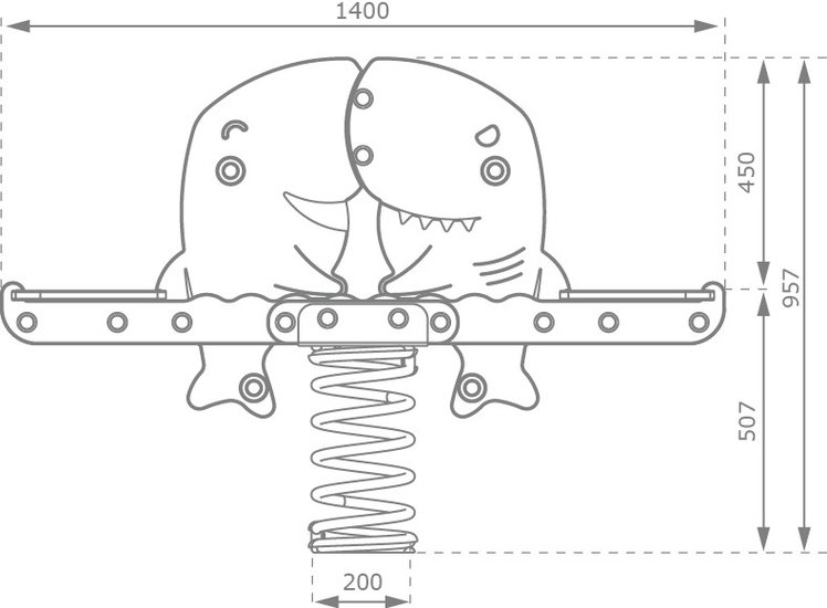 Veerdier Duo Haaientweeling tekening