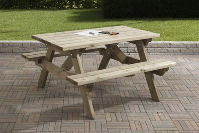 kinderpicknicktafel robuust tuin tuinbank tafel kinder picknick houten