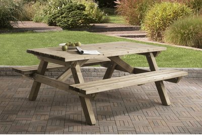 robuust tuin tuinbank tafel picknick houten