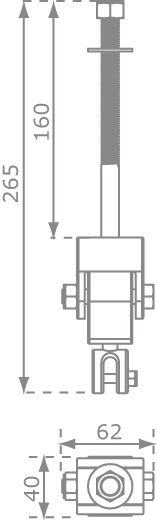 Schommelhaak RVS Openbaar Premium M12 aafmetingen