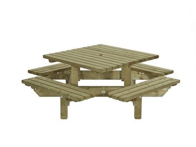 picknicktafel vierkant vierkante kopen 195x195cm buiten