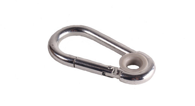 Karabijnhaak *met kunststof ring** 100mm Verzinkt