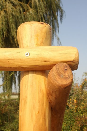 Talud/platform 100cm met glijbaan gemaakt van RVS en Robinia hout. 