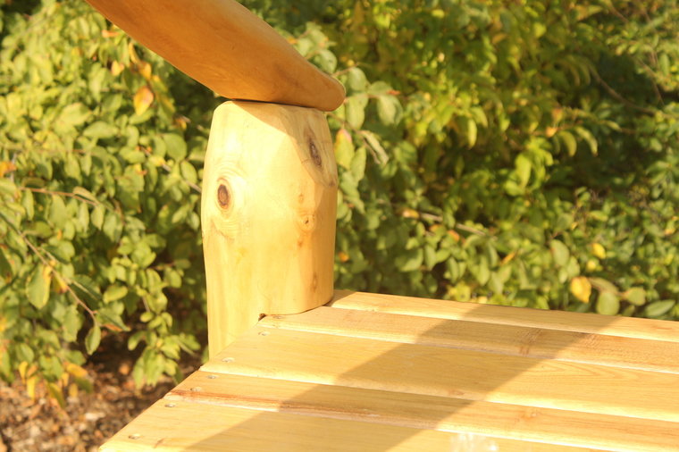 Talud/platform 100cm met glijbaan gemaakt van RVS en Robinia hout.