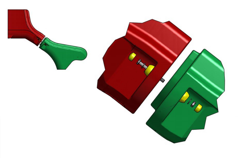 Kunststof modules rood en groen