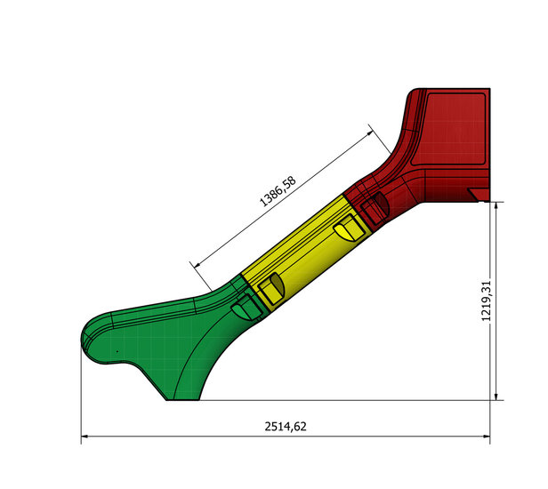 Kunststof modules  afmetingen zijkant glijbaan