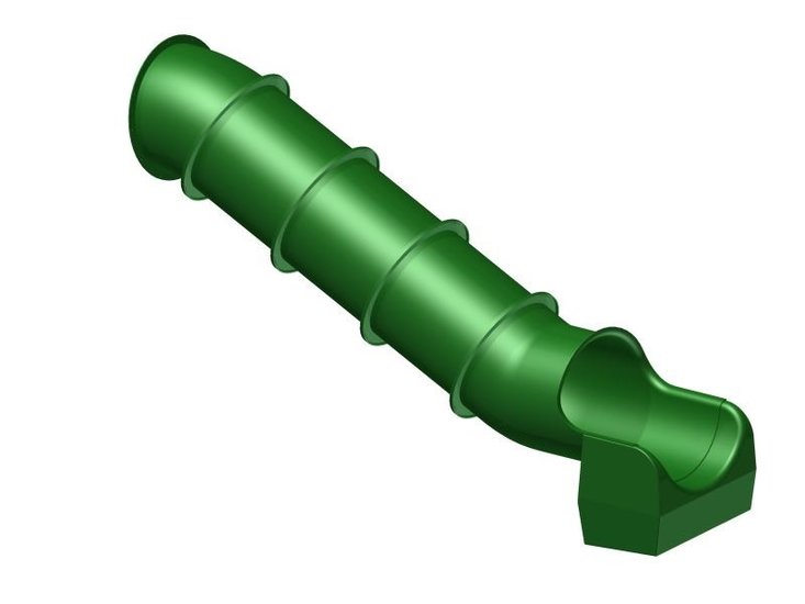 Kunststof modules buisglijbaan groen