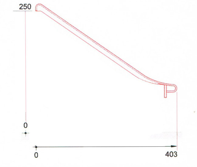 afmetingen rvs glijbaan 225 t/m 250