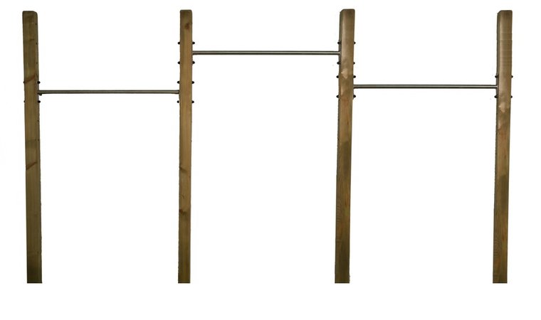 Duikelstang verstelbaar 120cm met verduurzaamd houten Palen Trio