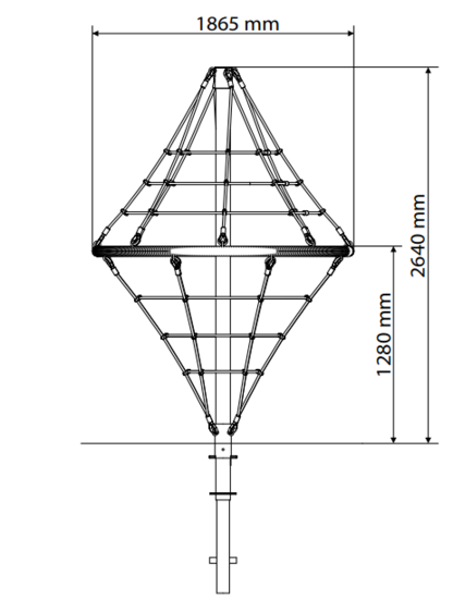 Technische tekening Diamond klimnet