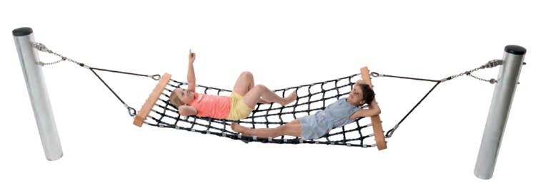 Hangmat in gewapend touw inclusief palen