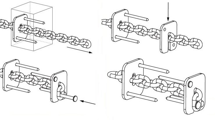 Technische tekening Kettingklem RVS