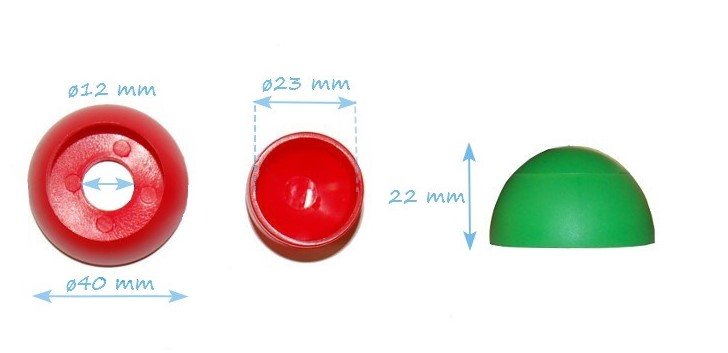 Afdekdop voor bouten en moeren Groen voor een rond oppervlakte M8-12