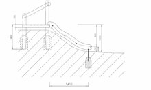 Talud/platform 100cm met glijbaan gemaakt van RVS en Robinia hout *extra breed**