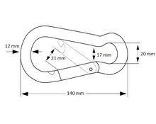 Afmetingen Karabijnhaak 140mm Verzinkt