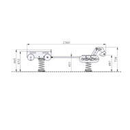 tekening graafmachine met aanhangwagen 