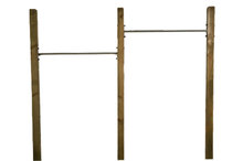 RVS Duikelstang 80, 90, 100, 120, 125, 135 en 150 cm met verduurzaamde palen Duo