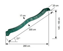 glijbaan afmetingen