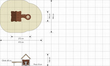 afmetingen tekening speelhuisje explore lin kunststof