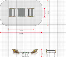 afmetingen tekening wipkip galjoen schip boot