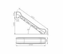 Kunststof Glijbaan Bronco Geel voor platformhoogte 150cm Openbaar Gebruik AFMETINGEN TECHNISCHE INFORMATIE 