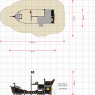 afmetingen tekening piraten schip boot