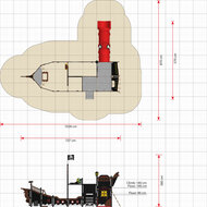 afmetingen tekening piraten schip boot