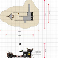 afmetingen tekening piraten schip boot