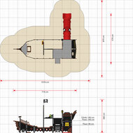 afmetingen tekening piraten schip boot