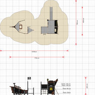 afmetingen tekening piraten schip boot