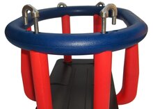 Babyschommel Rubber Premium Blauw/Rood J-haak zonder kettingen detail j haak 