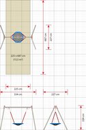 afmetingen tekening schommel nestschommel
