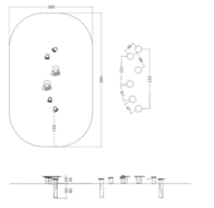 tekening met afmetingen van de Robinia Looppad met Berenvoeten Openbaar (Serie 29)