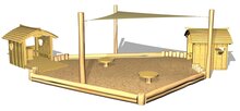 Beren Speelhuisjes met Zandbak en Schaduwdoek Openbaar