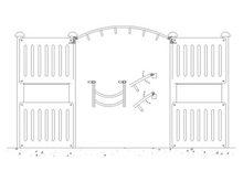 tekening met afmetingen van de RVS Hangladder 200 cm Openbaar