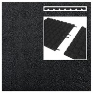 Rubberen Tegel *SBR** 50x50x5,5cm Zwart met Pen/Gatverbinding detailfoto van de tegel