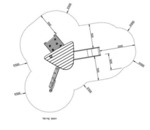 tekening 3 met afmetingen van de Robinia speeltoren Saskatchewan 