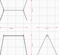 afmetingen tekening schommel 4 haken hoog